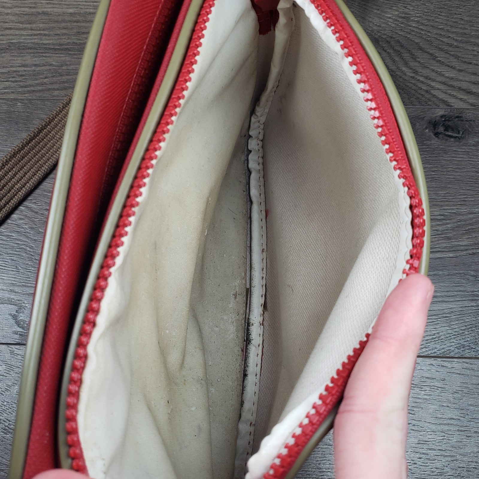 Lacoste Red Brown Unisex Flat Rectangle Box Crossover Bag Cross Body Pouch