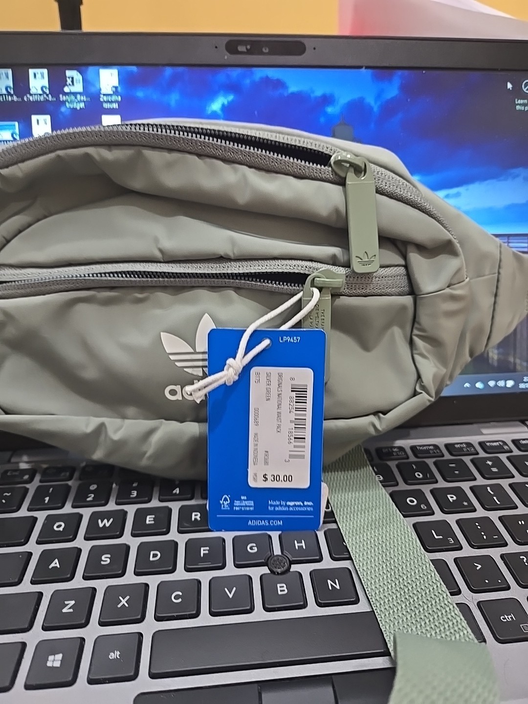 Brand New Adidas Originals National Waist Pack Silver Green + Freebies