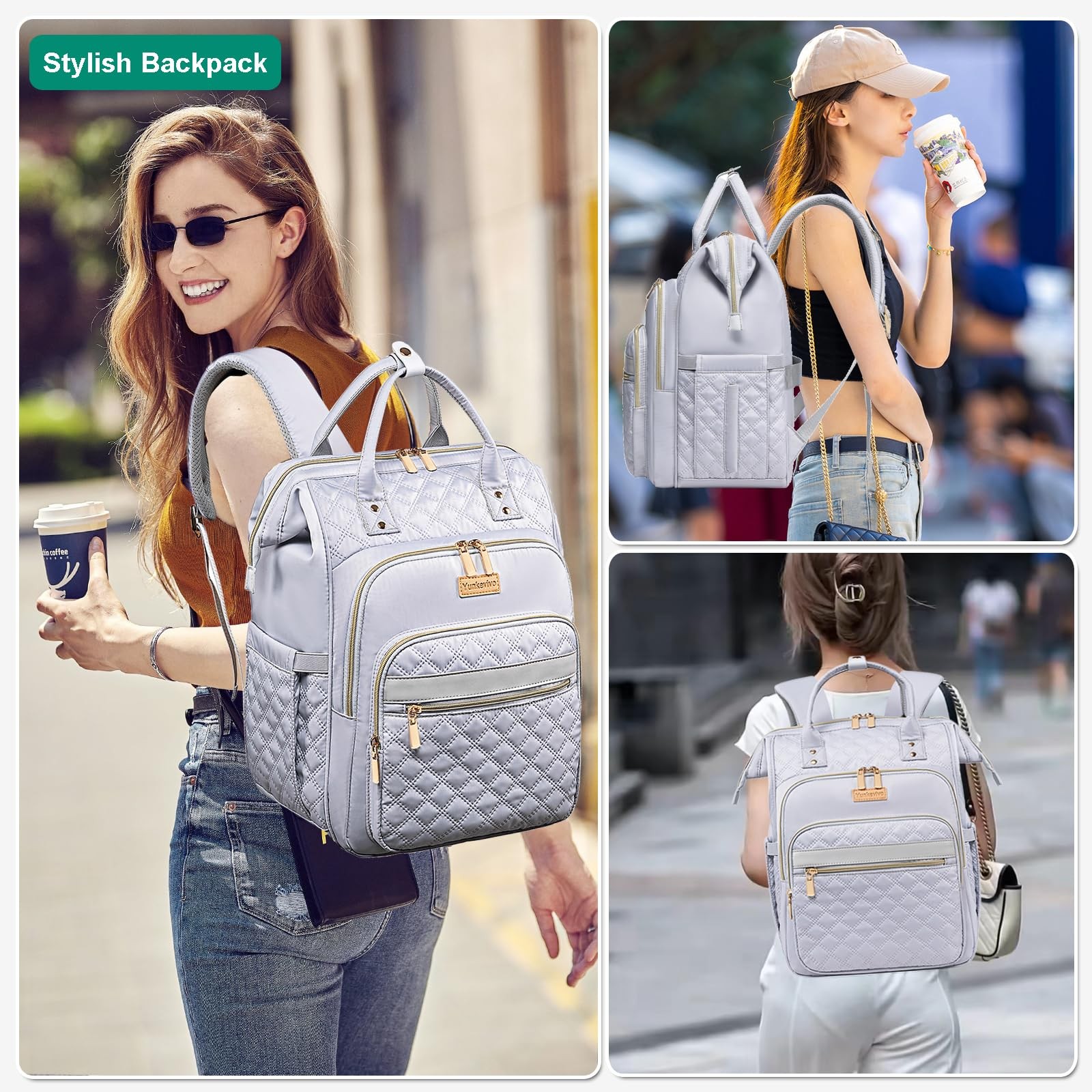 Lunch Backpack for , 15.6 Inch Laptop Backpack for Womens Stylish Nurse, Teac…