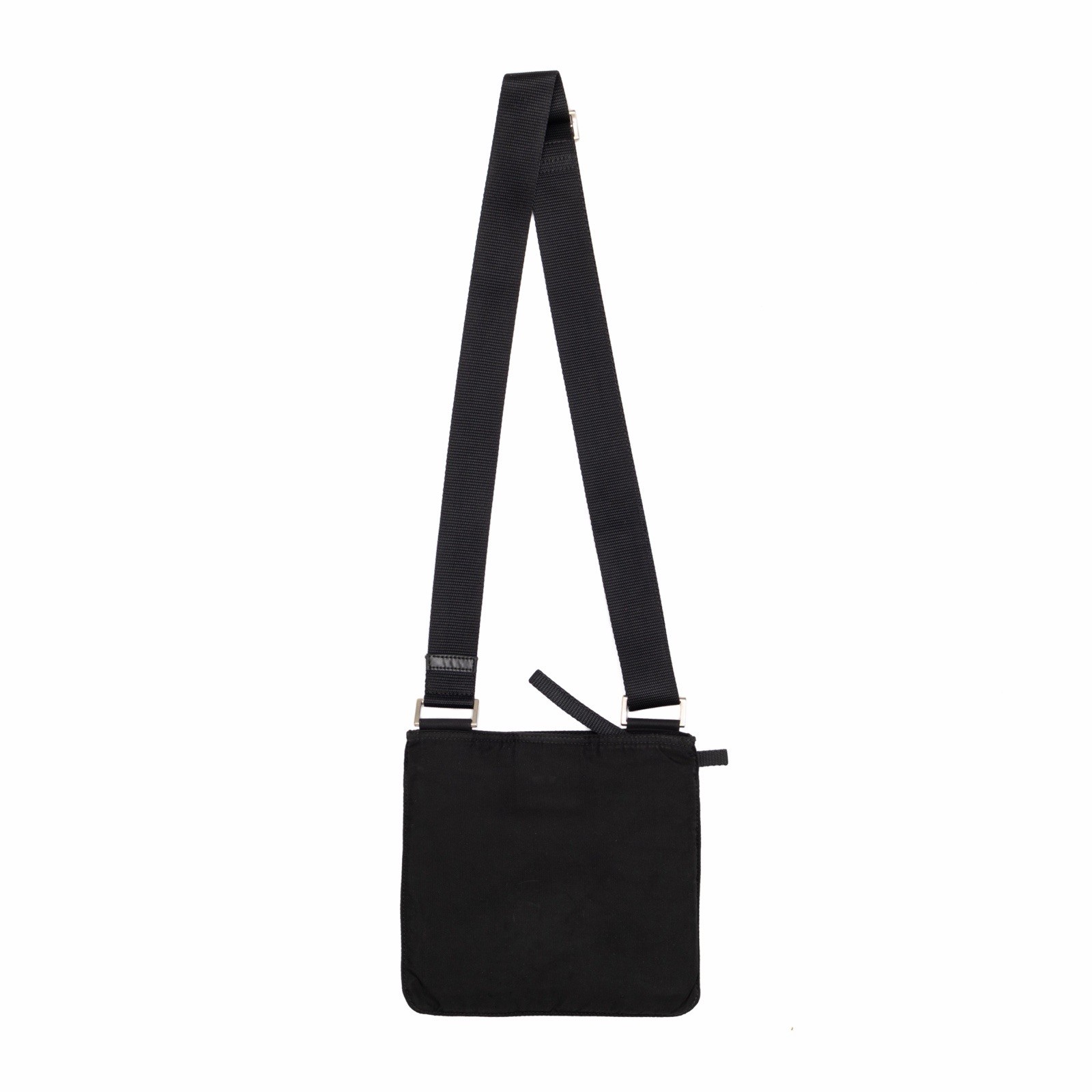 PRADA Triangle Logo Shoulder Crossbody Messenger Bag Tessuto Nylon Black