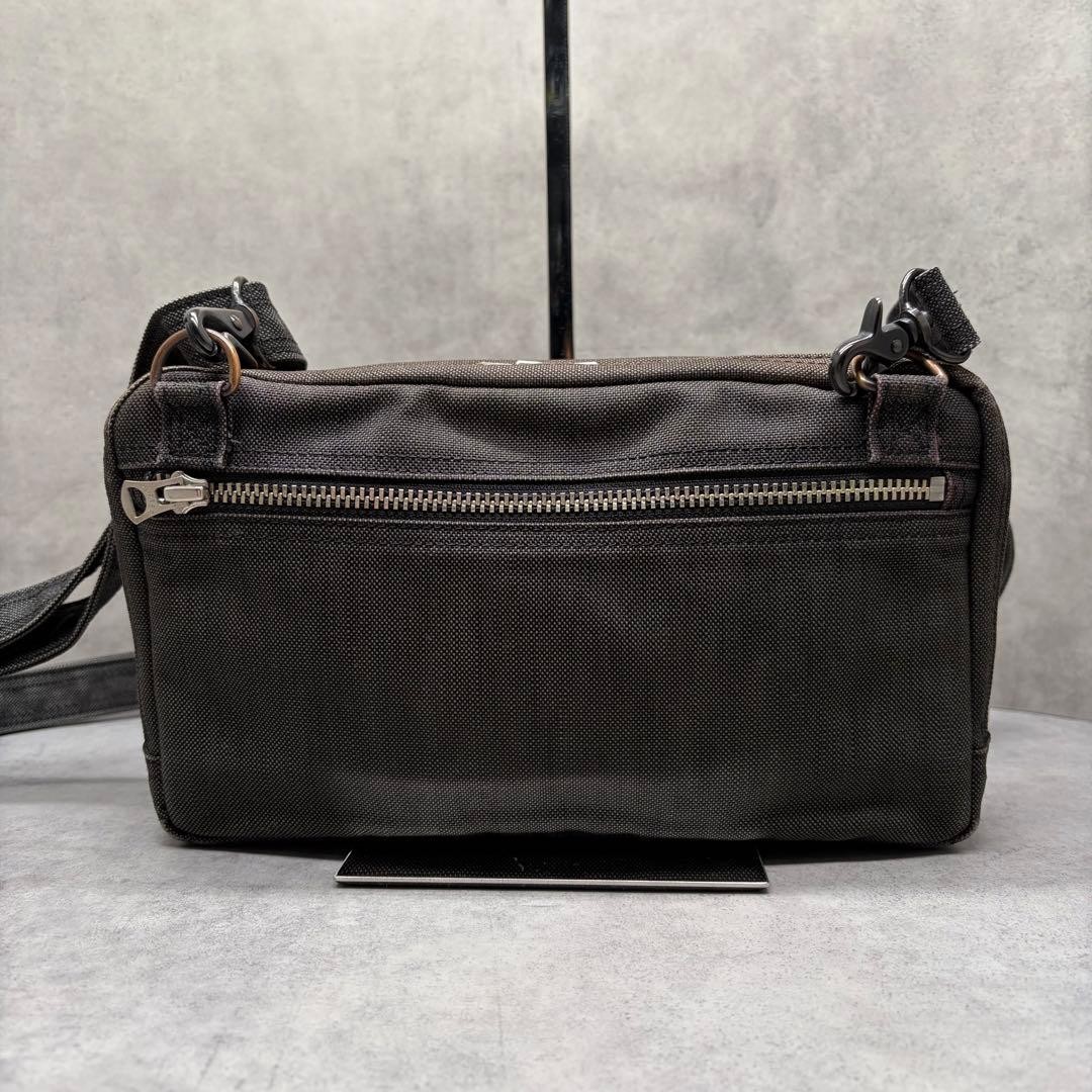 Authentic Yoshida Porter Faded Canvas Shoulder Bag 16cm x 26cm Charcoal Gray