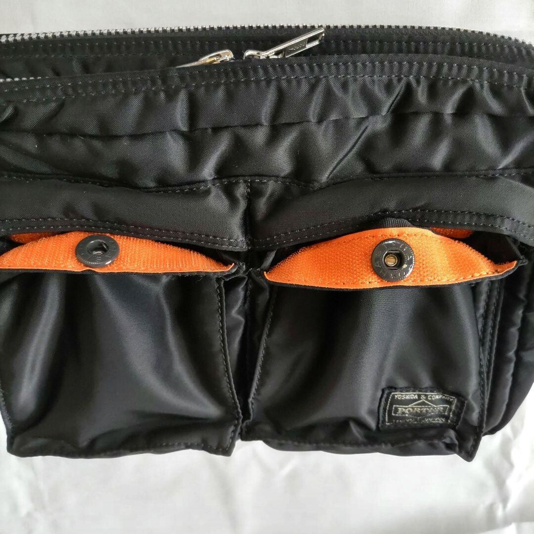 PORTER Tanker Black 2 Layer Shoulder Bag S Nylon Double Zip Japan 27cm 17cm 8cm