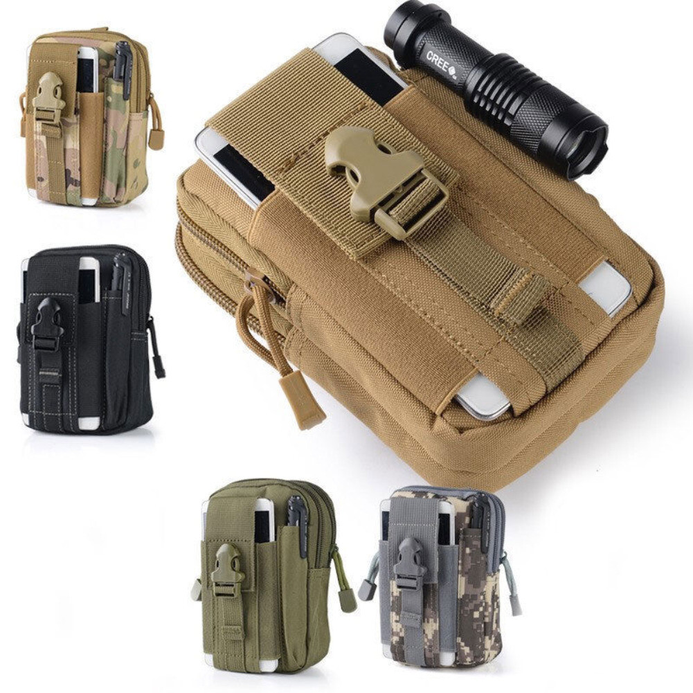 Men’s Tactical Molle Pouch EDC Military Pocket Waist Belt Waist Fanny Bags Pack