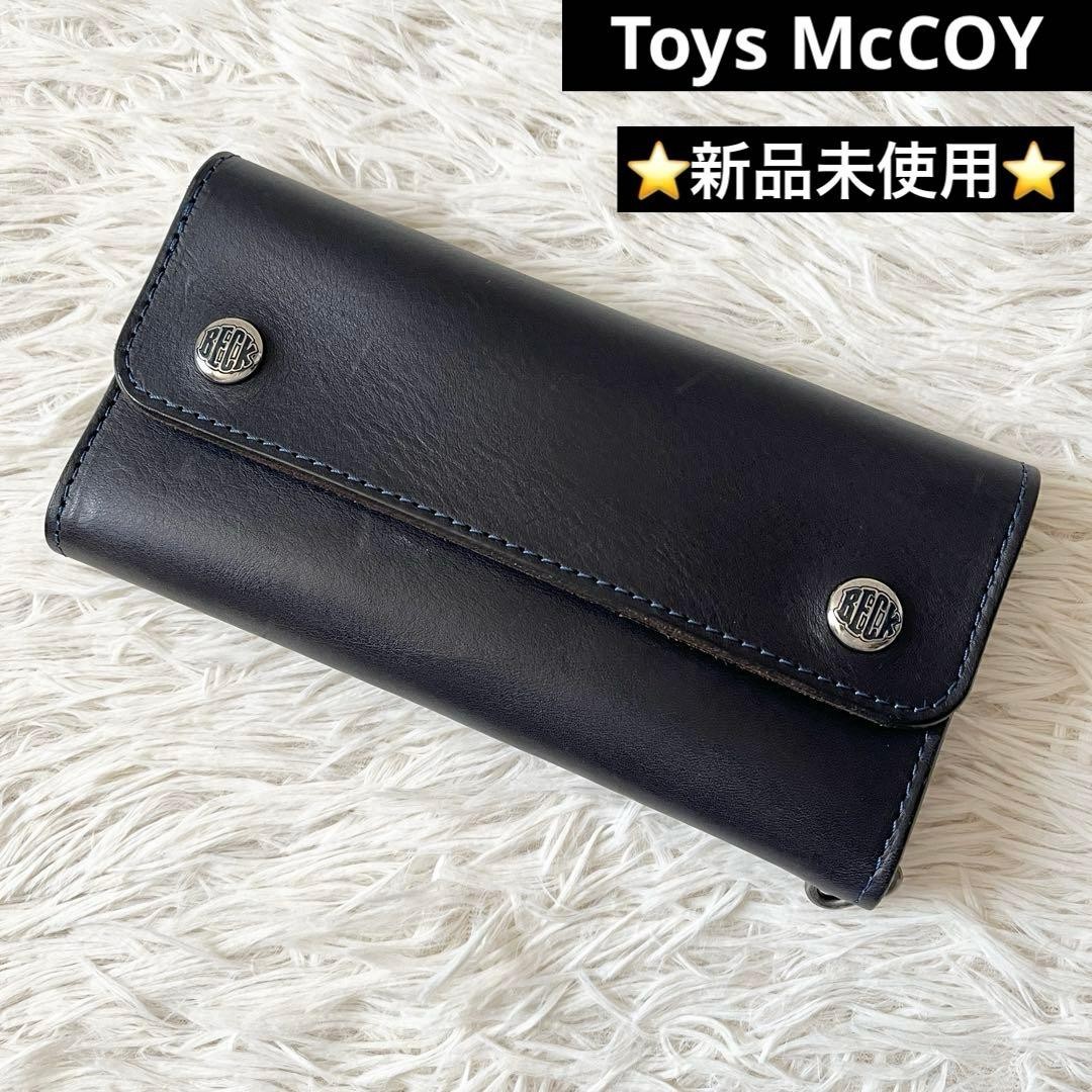 Toys McCOY Long Wallet Navy Black Double Snap Button Business Casual