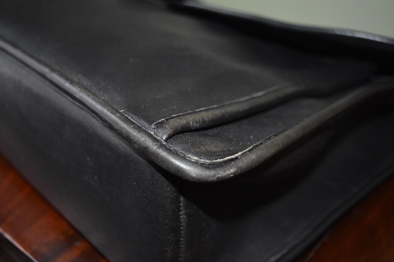 VTG Coach Beekman Brief Bag Briefcase Laptop Bag Black Leather Strap 5266 USA