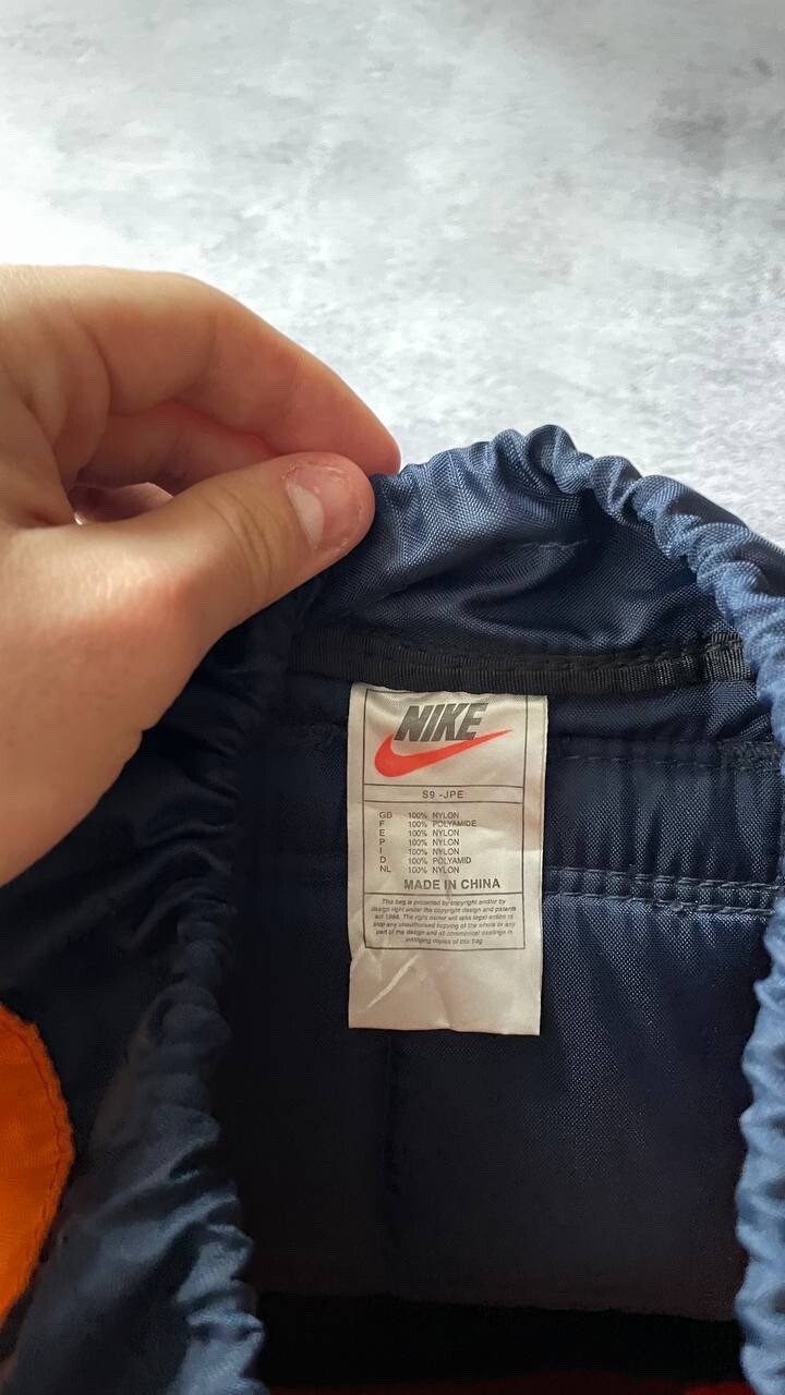 Nike Vintage Backpack Drawstring 90s Orange Dark Navy