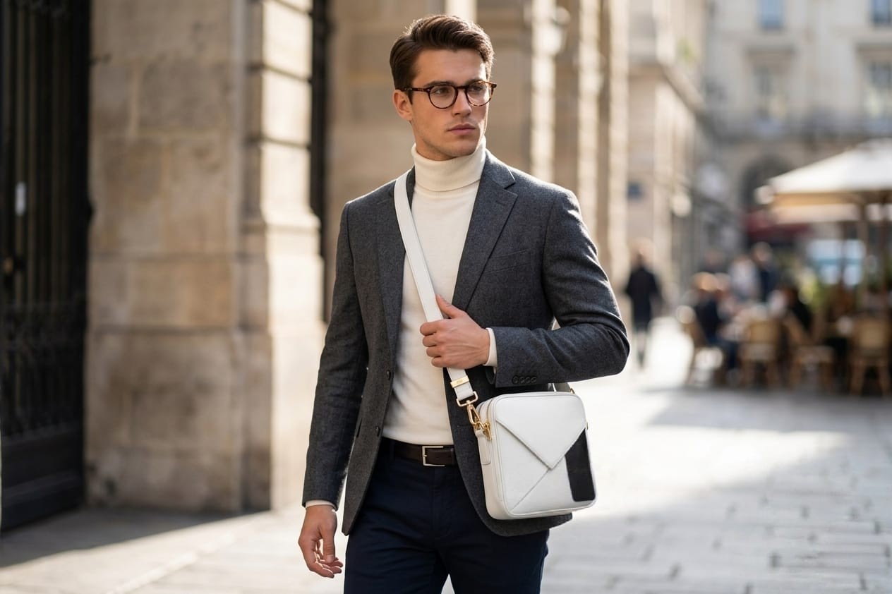 Premium Personalized Leather Crossbodyl Sling Bag – Stylish Mens Trave Messenger