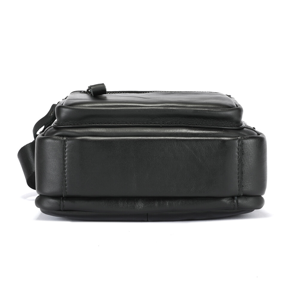 Men’s Genuine Leather Crossbody Bag Small Shoulder Messenger Bag for Work Travel