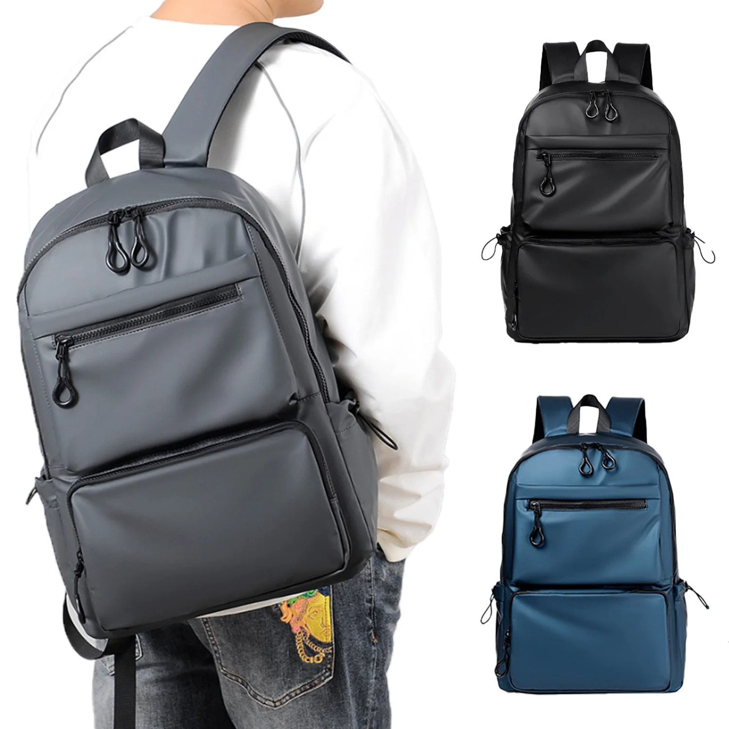 A 14 Inch Computer Backpack Large Capacity Simple Durable Men’S Backpack Lightwe