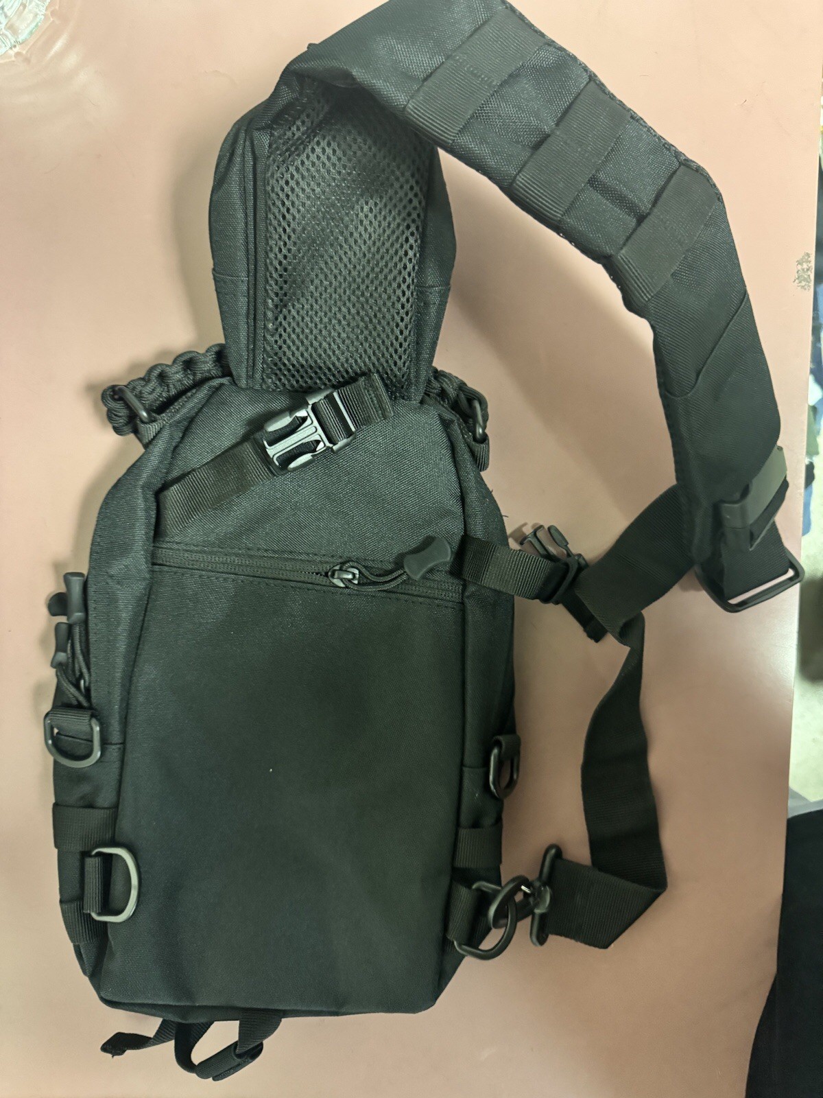 Men’s Camo Printed Sling Backpack Chest Crossbody Travel Shoulder Bag. Braided!