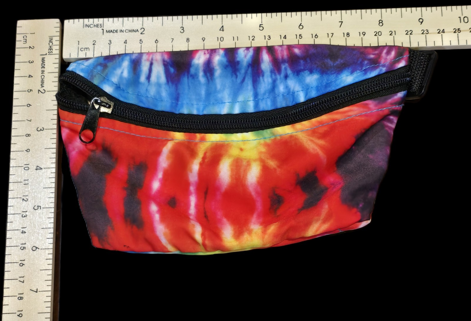 21MEN, Multi-colored Tie-dye Fanny Pack: Hippie, Boho, Rave Wear, Festival
