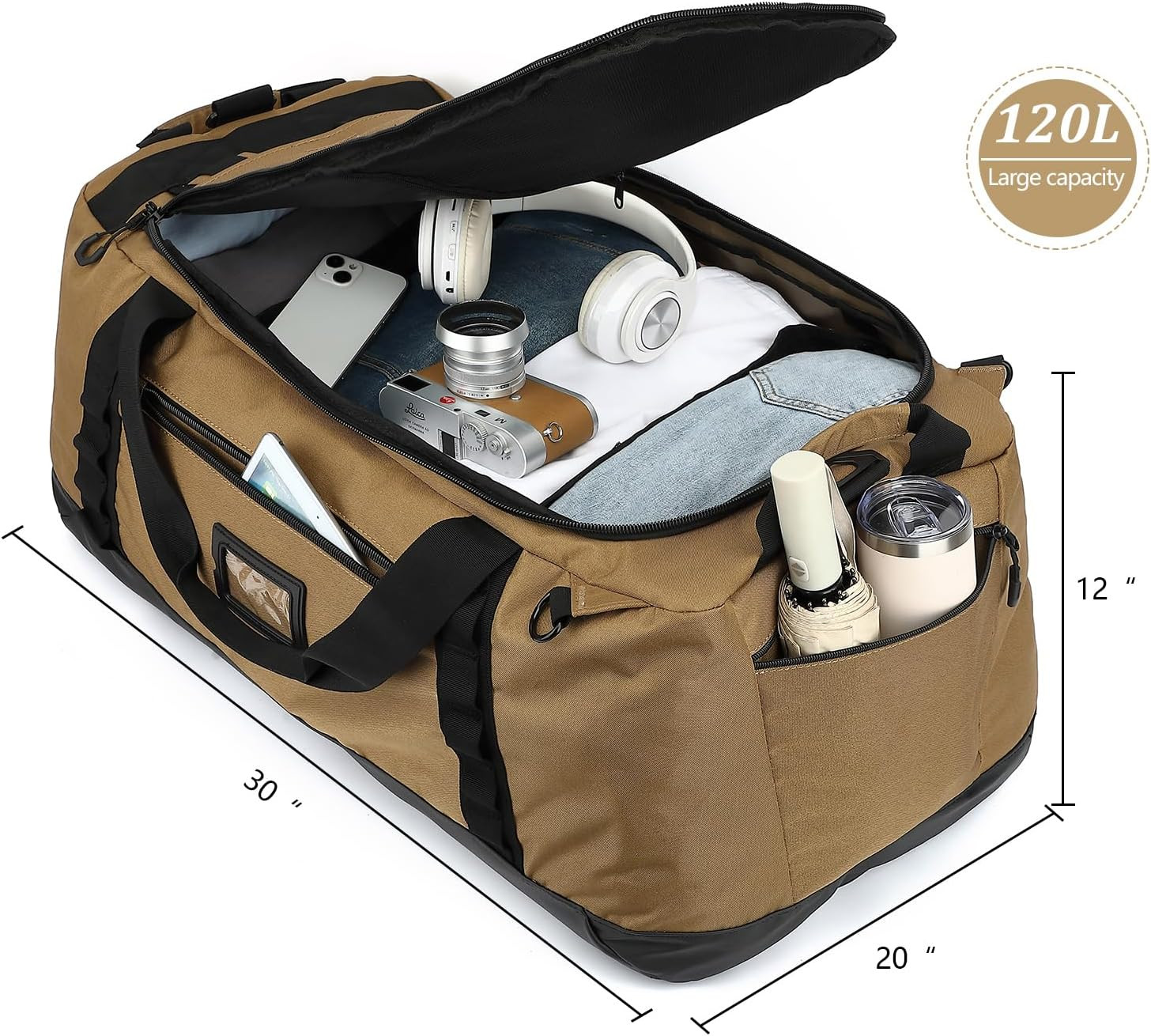Extra Large Travel Duffle Bag Backpack for Men with Adjustable Dividers 120L Big