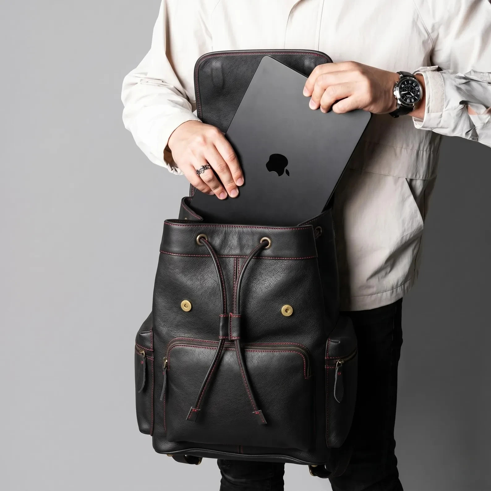 Handmade Leather Backpack – Vintage Full Grain Leather Laptop Backpack 15 Inch,