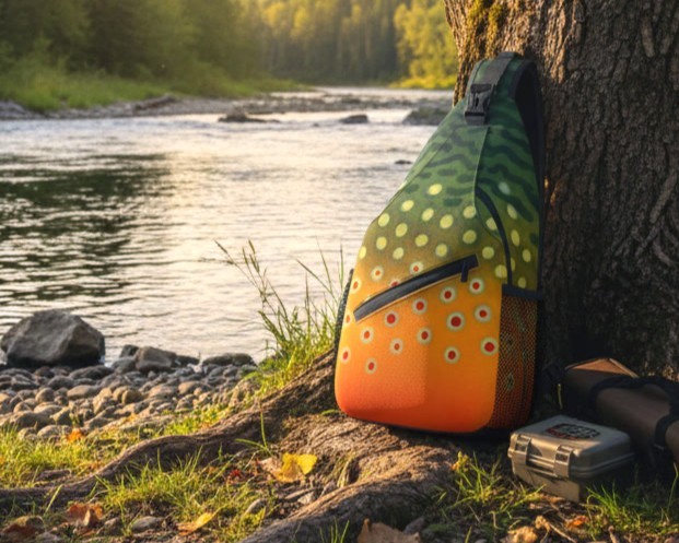 Graywolf Brook Trout Sling Pack — Lightweight, Waterproof – Chest Pack – Fishing