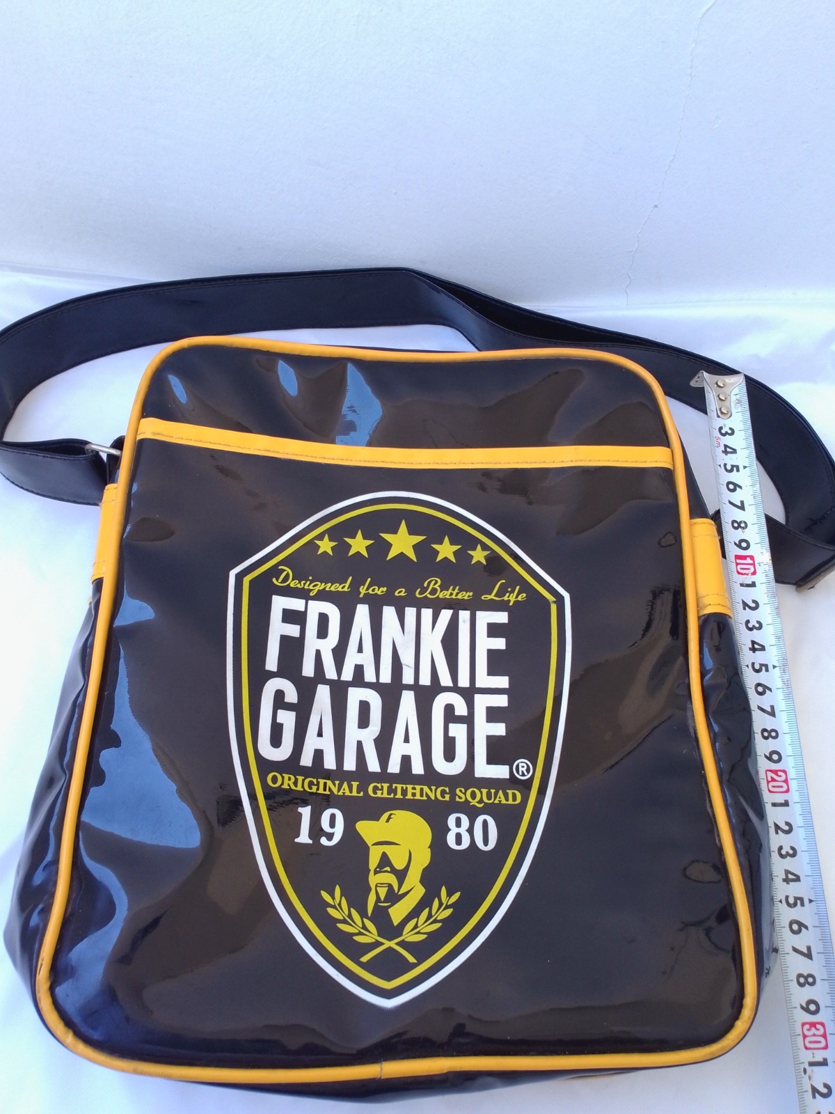 Frankie Garage Black Yellow Crossbody Shoulder Bag Messenger Casual Travel Bag