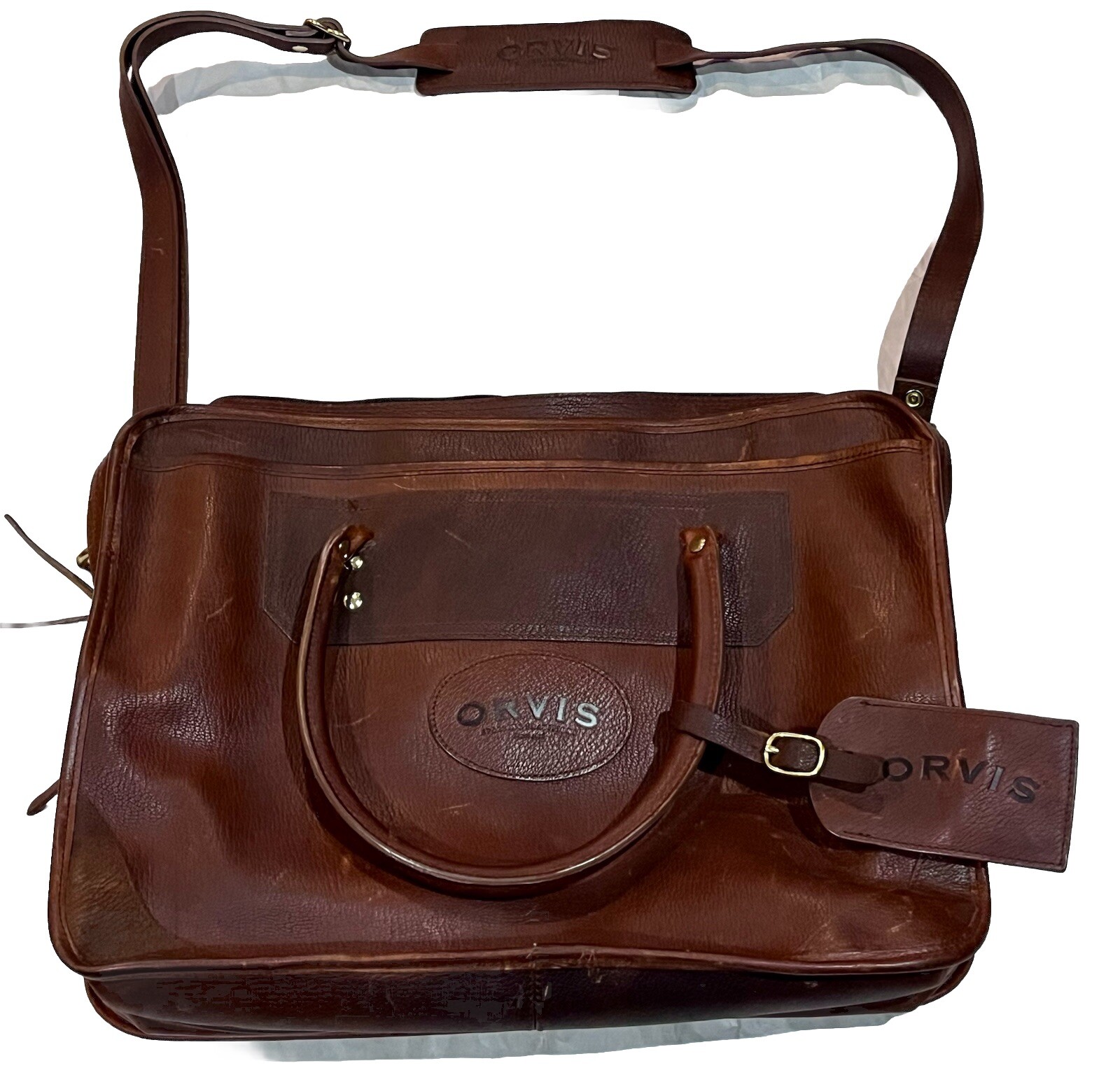 Orvis Men’s laptop brown leather briefcase bag