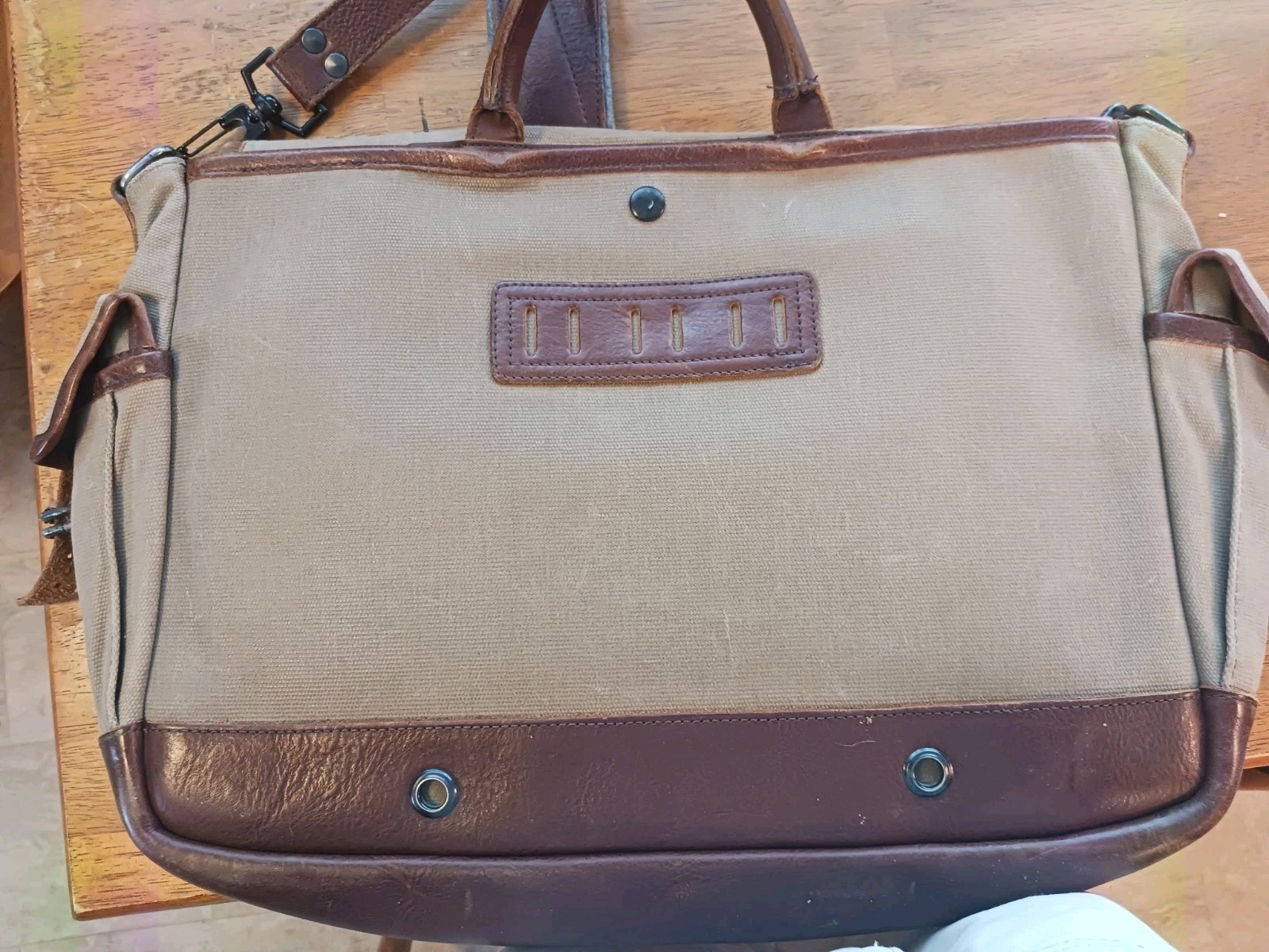 Buffalo Jackson Briefcase,Incredible Condition Leather And Waterproof Canvas