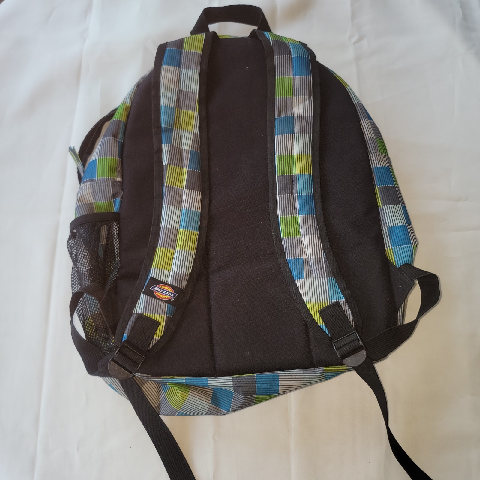 Dickies Backpack Blue Green Gray Plaid Padded Laptop School Travel Bag