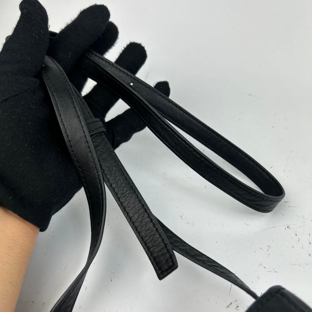 [Good Condition] Paul Smith Shoulder Bag Leather Branded Color Edge Black