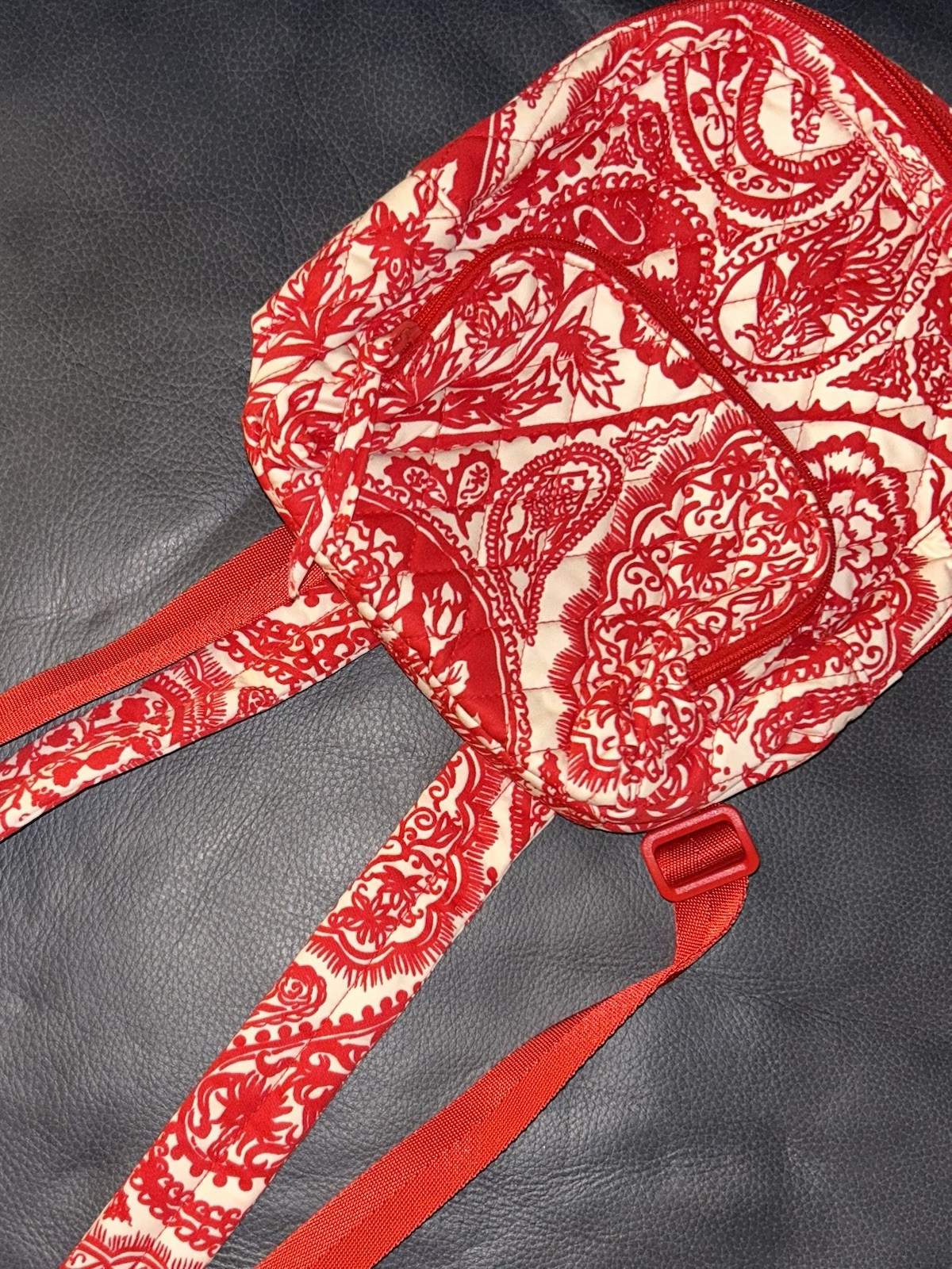 Vera Bradley Mini Banbury Backpack NEW NWT Paisley Key Red Eggshell Small Bag