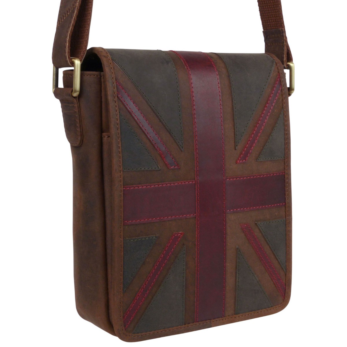 Mala Leather Compact Flap-Over Cross Body Bag Union Jack Vintage Collection
