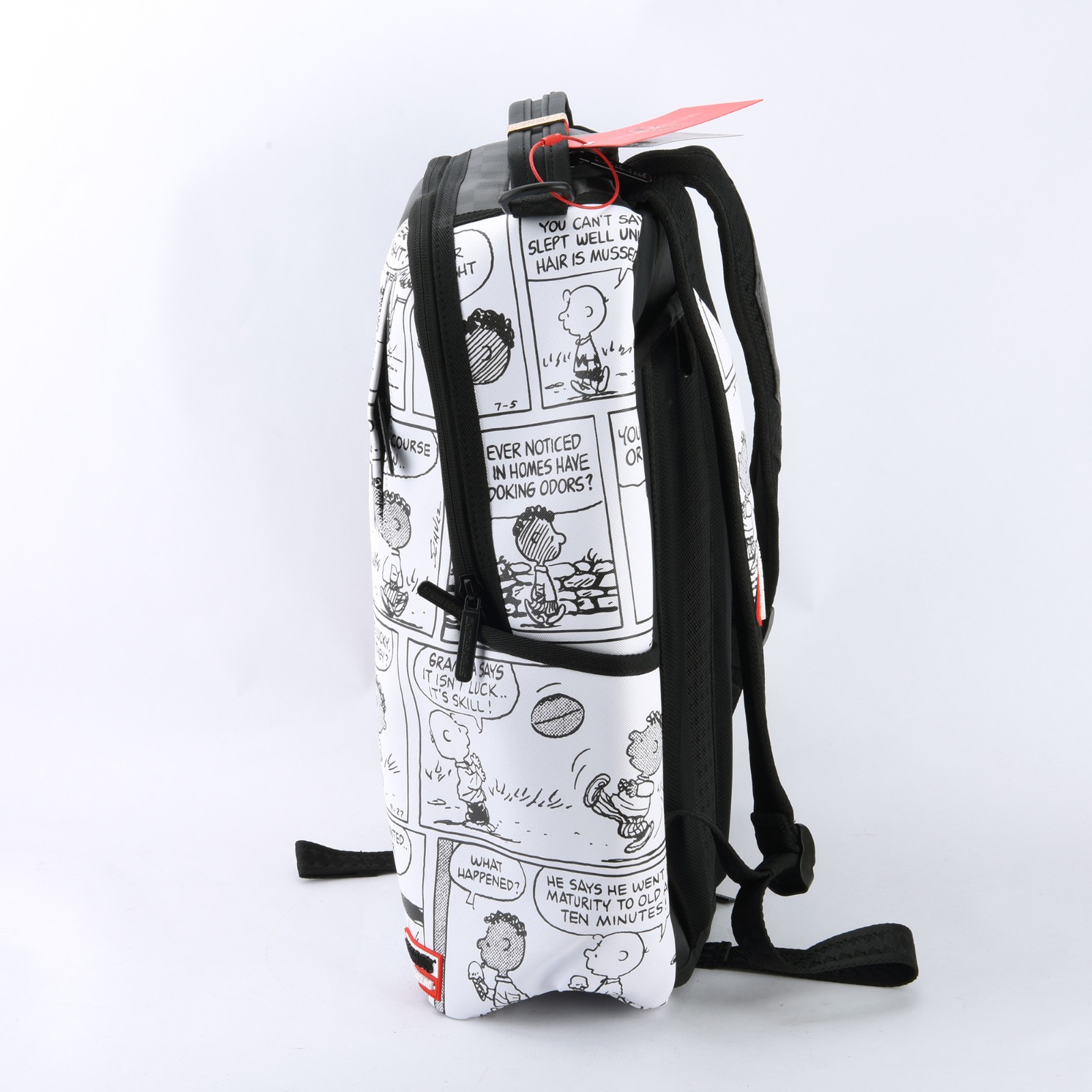 Sprayground Peanuts Franklin Sharks In Comics Backpack Snoopy Zippered Plaid