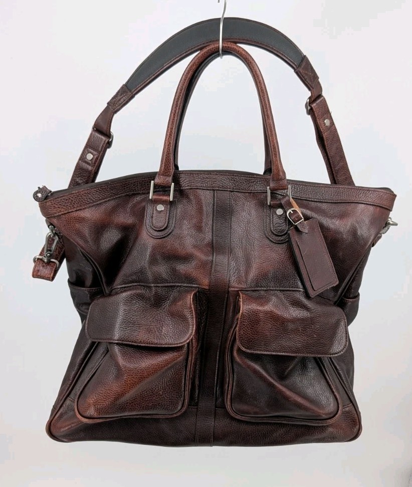 Pelle Studio Wilson Leather Duffle Bag Weekender/Carry On Shoulder Strap
