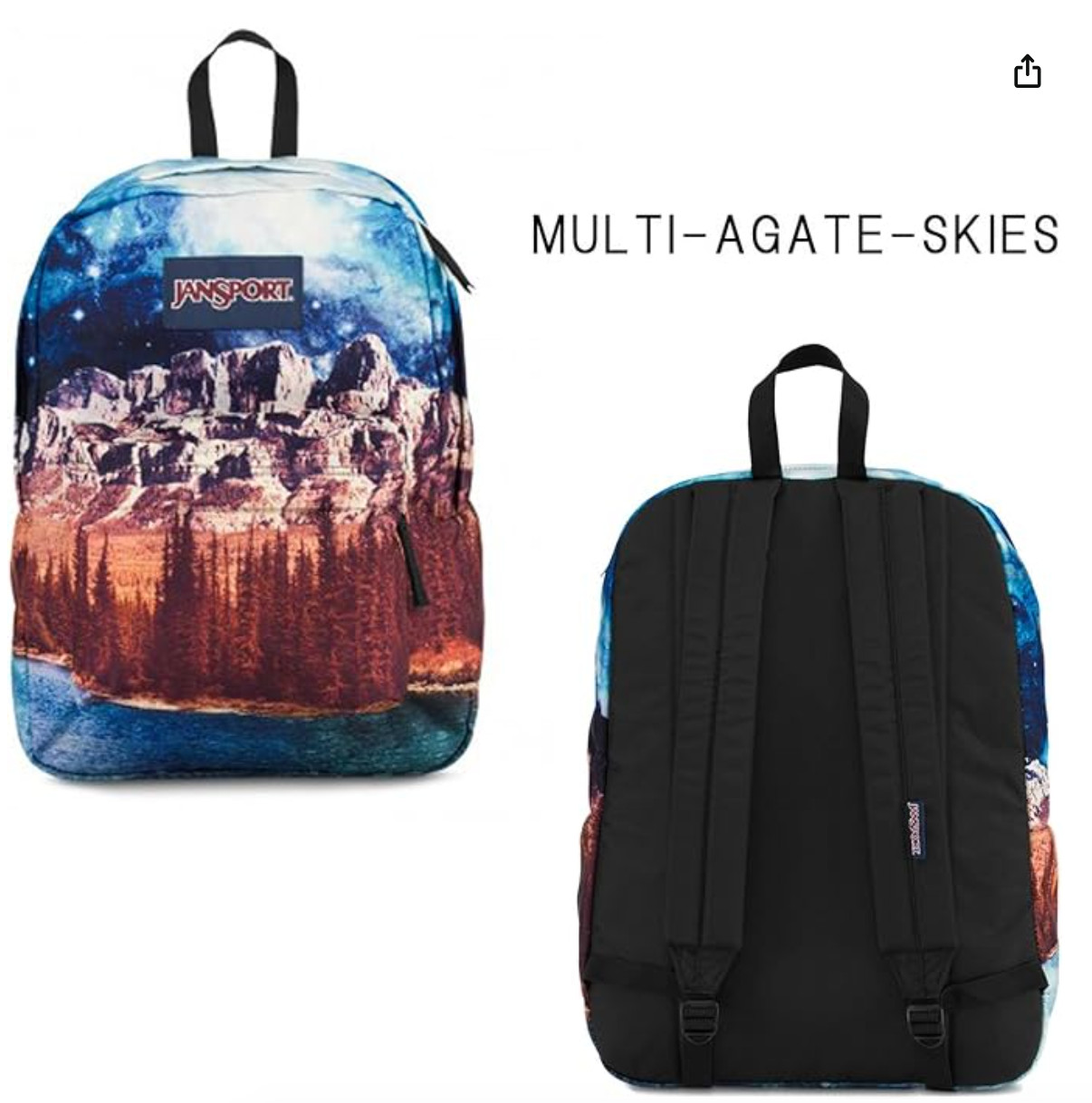 JanSport High Stakes Student Backpack Cross Town Brasilia Hustle Agate Skies