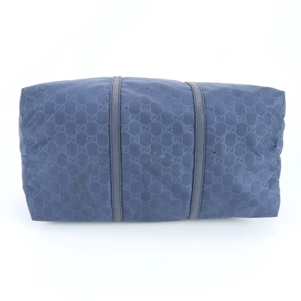 Gucci GG Nylon Leather Tote Bag Navy Size W42cm H33cm D22cm Excellent