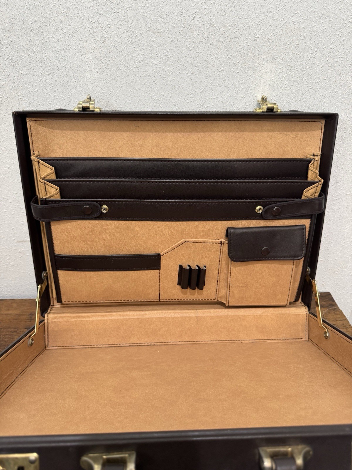 Jourdan Vintage Leather Attache Briefcase with Combination Locks