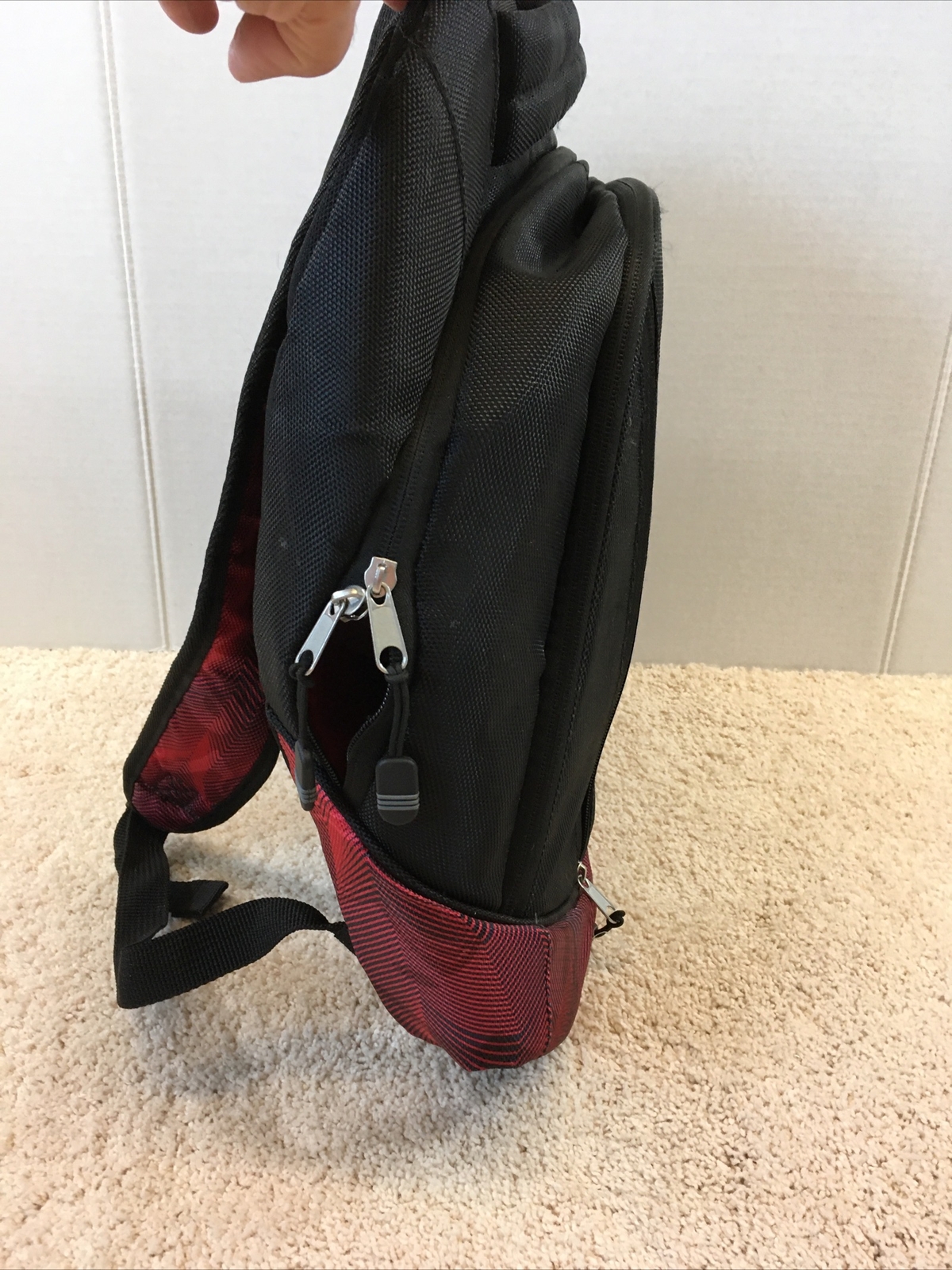 18” And1 Black & Red Backpack Book Bag Red Zip Pockets Laptop Sleeve