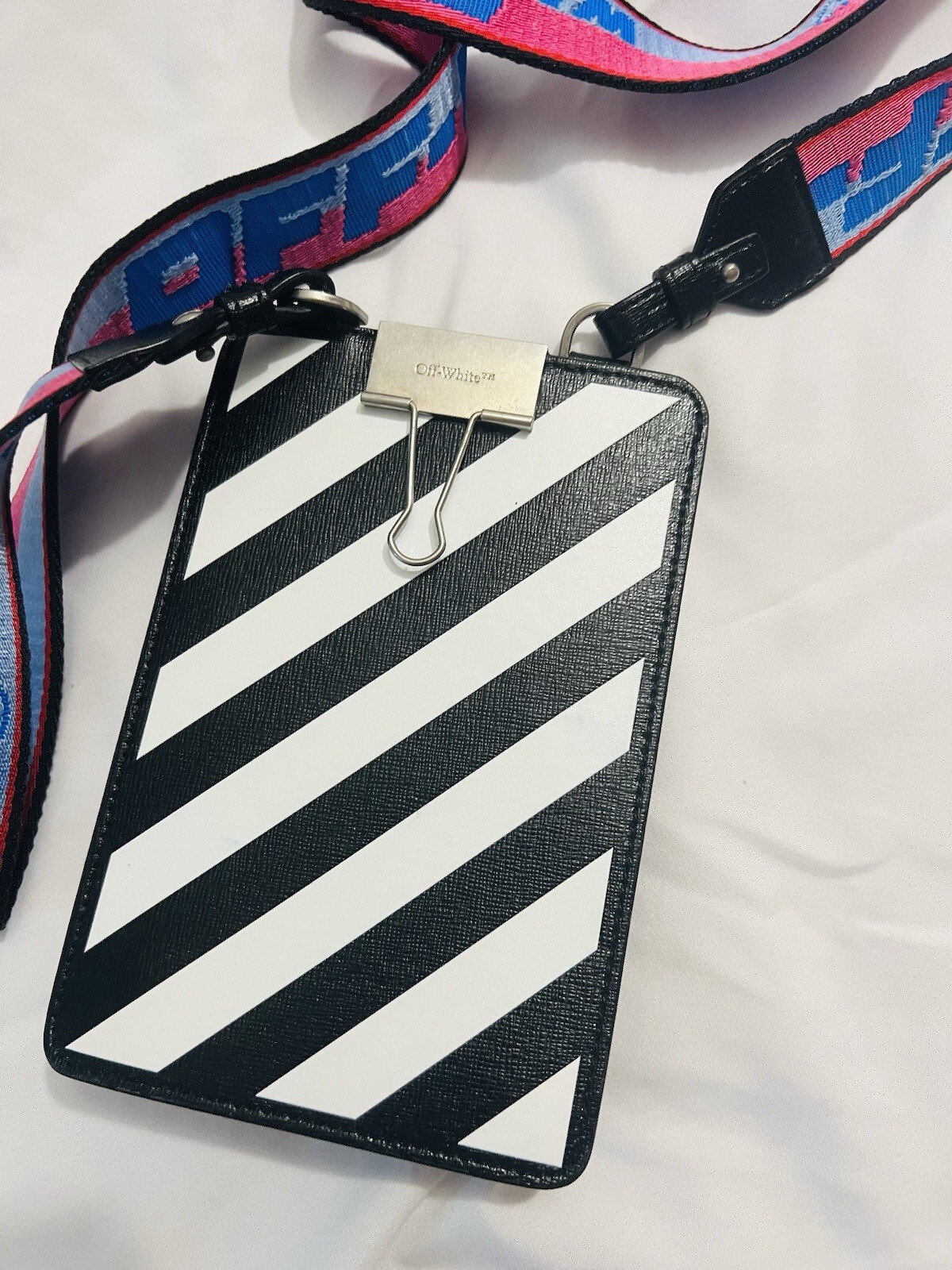 New Off White Virgil Abloh Printed Logo Zipped Crossbody Shoulder IPHONE Bag