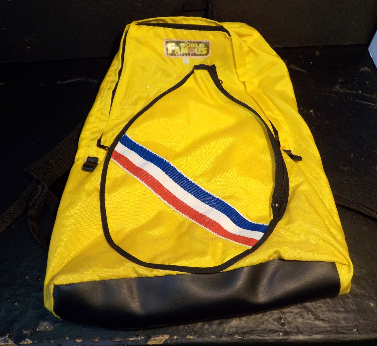 Vintage World Famous Backpack Tennis Racquet carry Bag day pack