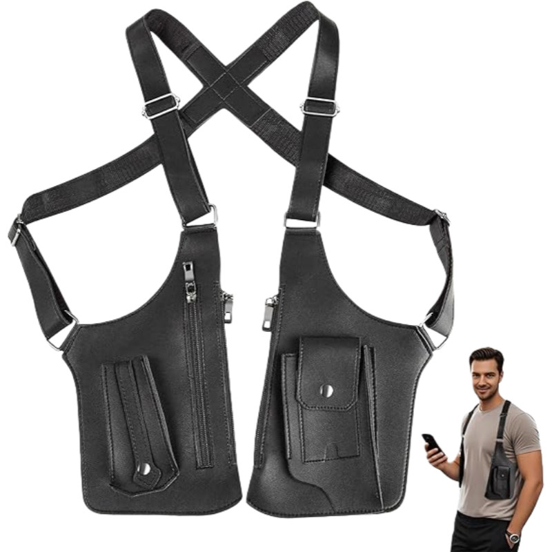 Outdoor Anti-Theft Tactical Fishing Bag Waterproof PU Multi-Purpose Men’s Crossb