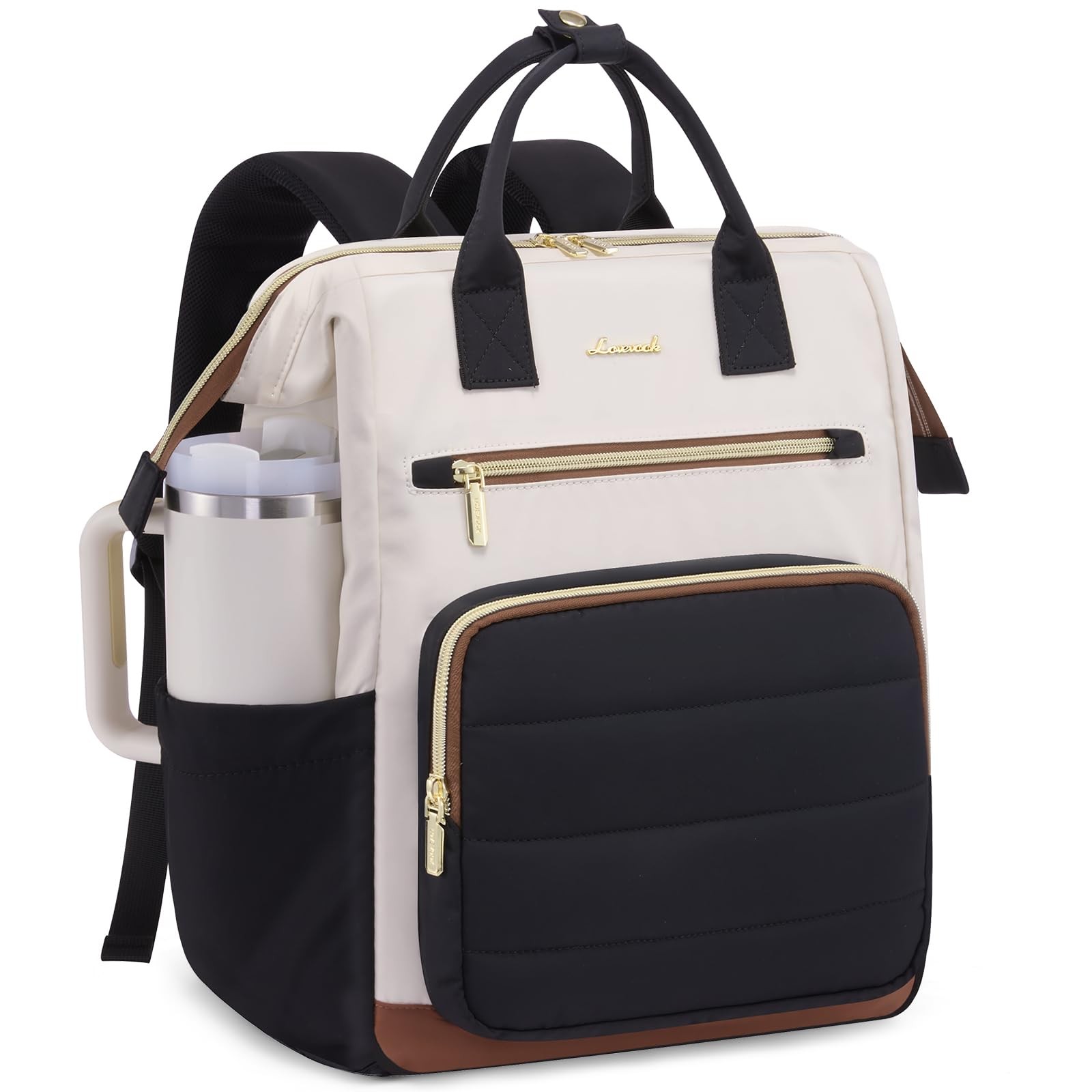 Puffer Laptop Backpack for Women, 15.6 Inch Work Backpack purse for Nurse Tea…