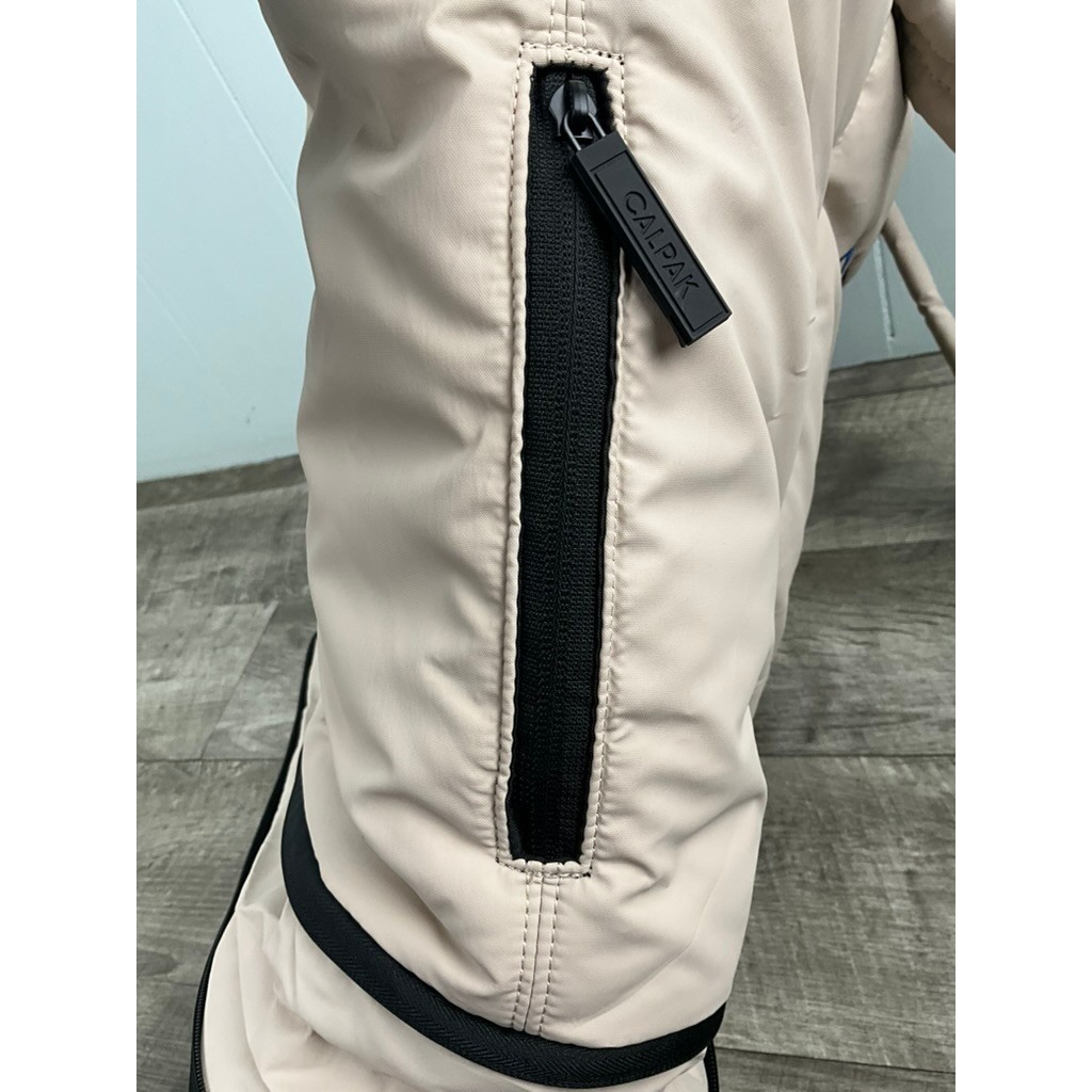 CALPAK Luka Duffel Bag Oatmeal Beige Quilted Puffer Travel Gym Bag HUB Logo