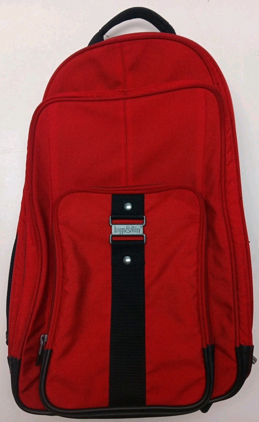 Vintage 1997 Briggs & Riley Large Backpack Red Laptop/ Carry On Travel Bag