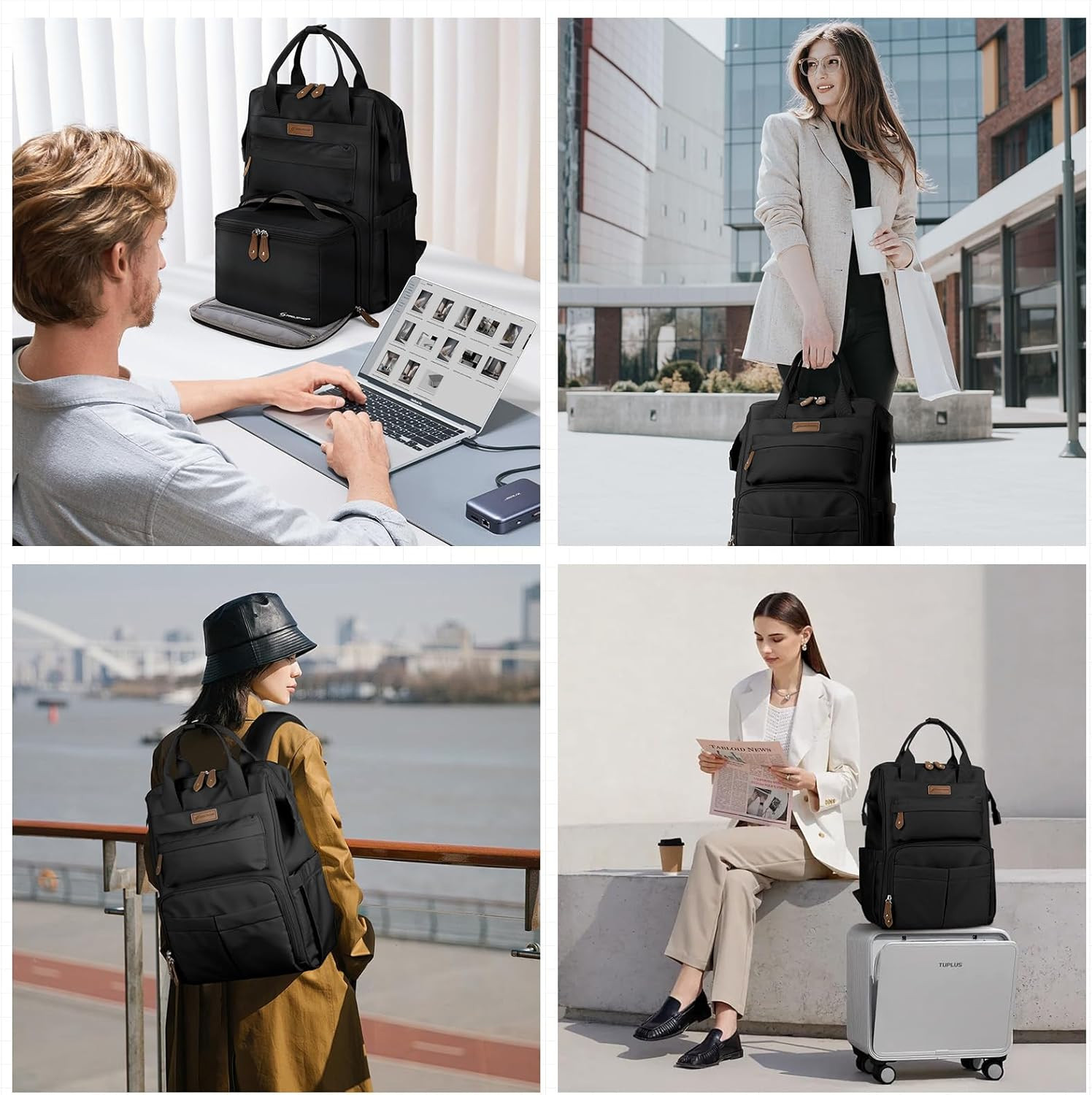 Versatile Travel Backpack with Insulated Lunch Box for 15.6-17.3″ Laptops