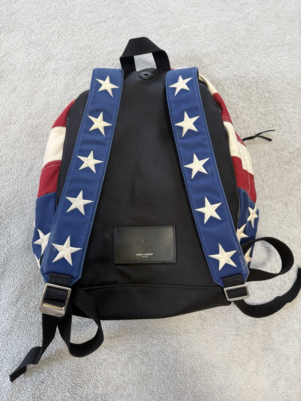 SAINT LAURENT PARIS American Flag Backpack With Dust Bag Made In Italy