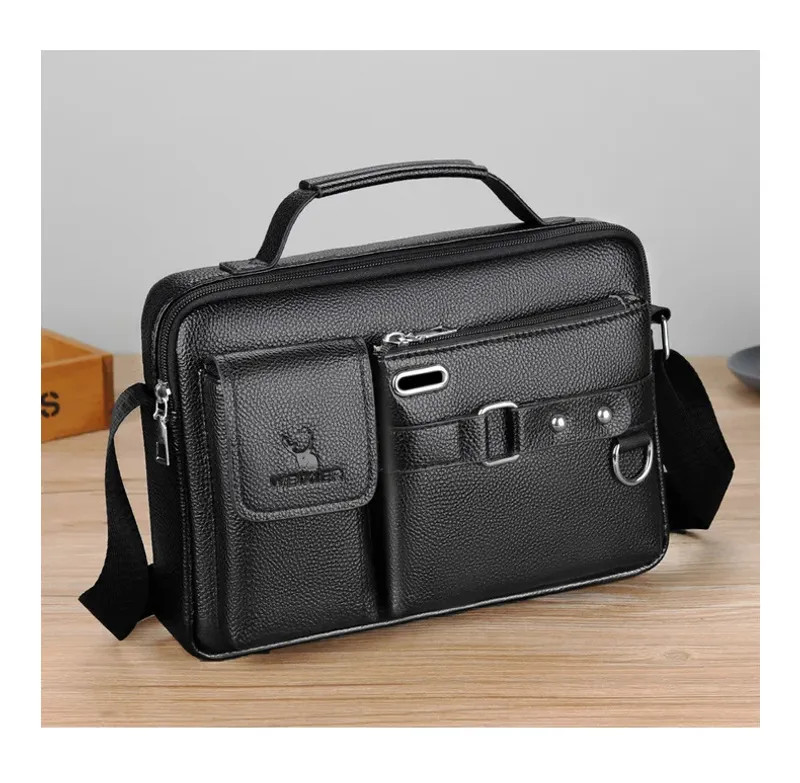 Men Shoulder Bag Pu Leather Business Messenger Bag for Man New
