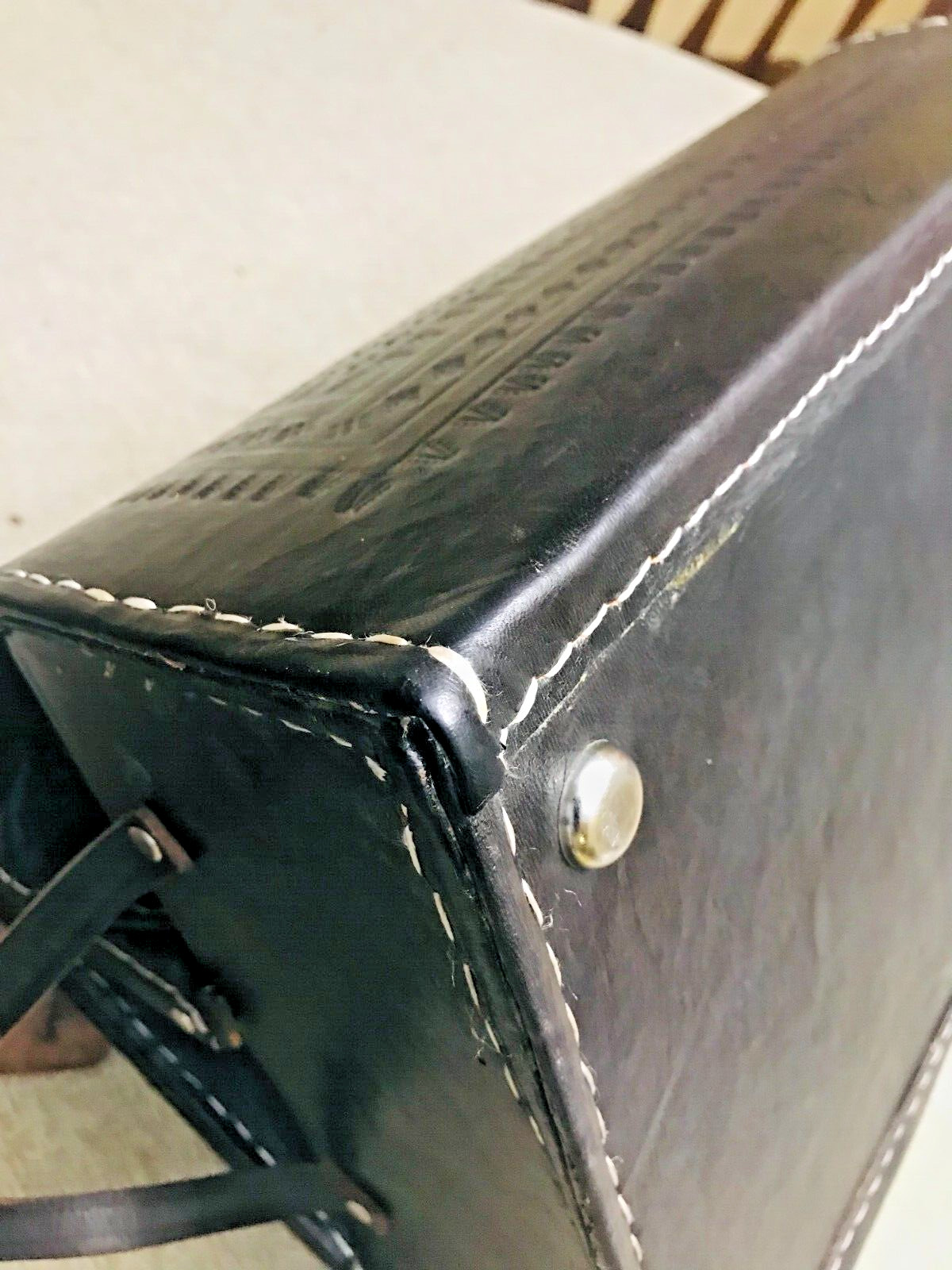 1930s Leather Gladstone Bag / Briefcase / Travel Bag / Messenger Bag – Spain
