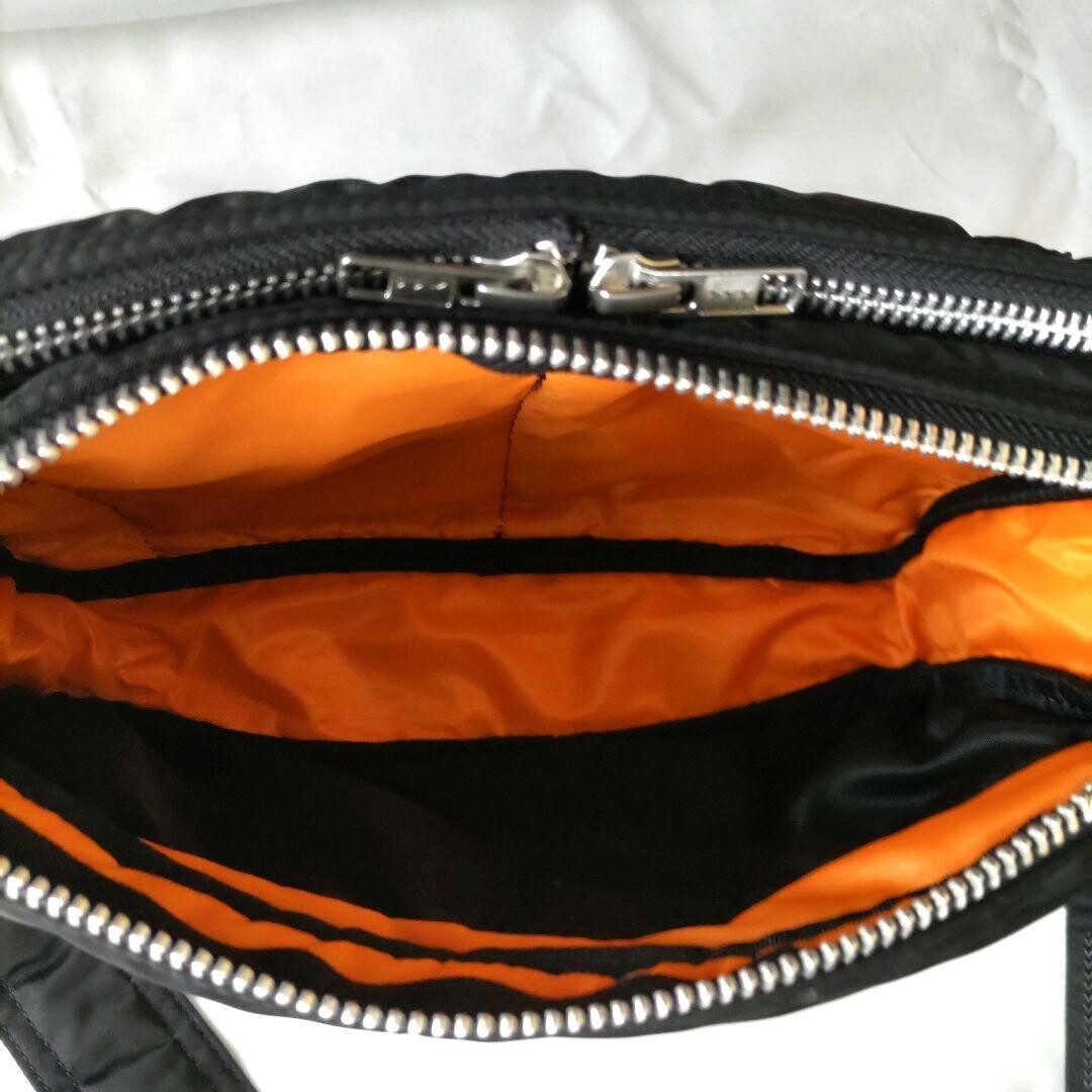 PORTER Tanker Black 2 Layer Shoulder Bag S Nylon Double Zip Japan 27cm 17cm 8cm
