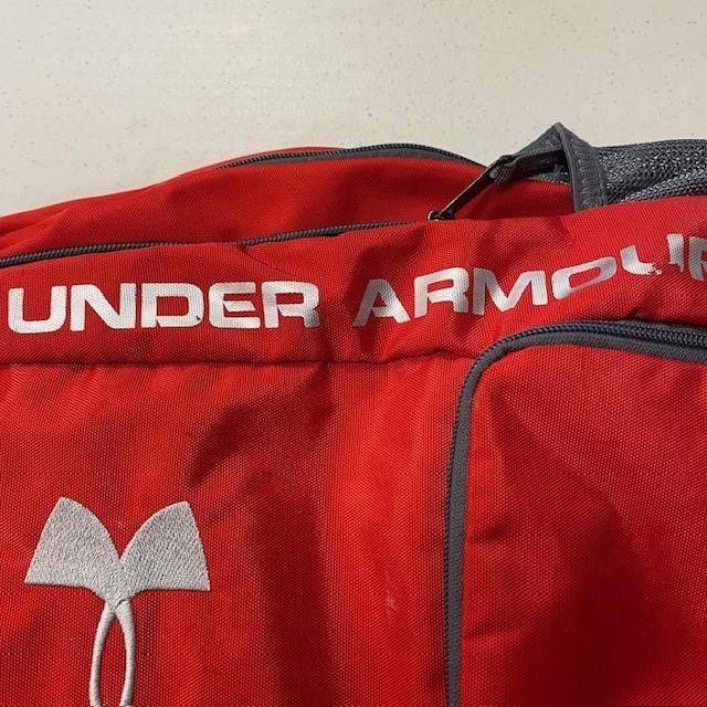 Under Armour Storm1 Backpack Red Gray HeatGear School Gym Sports Book Bag