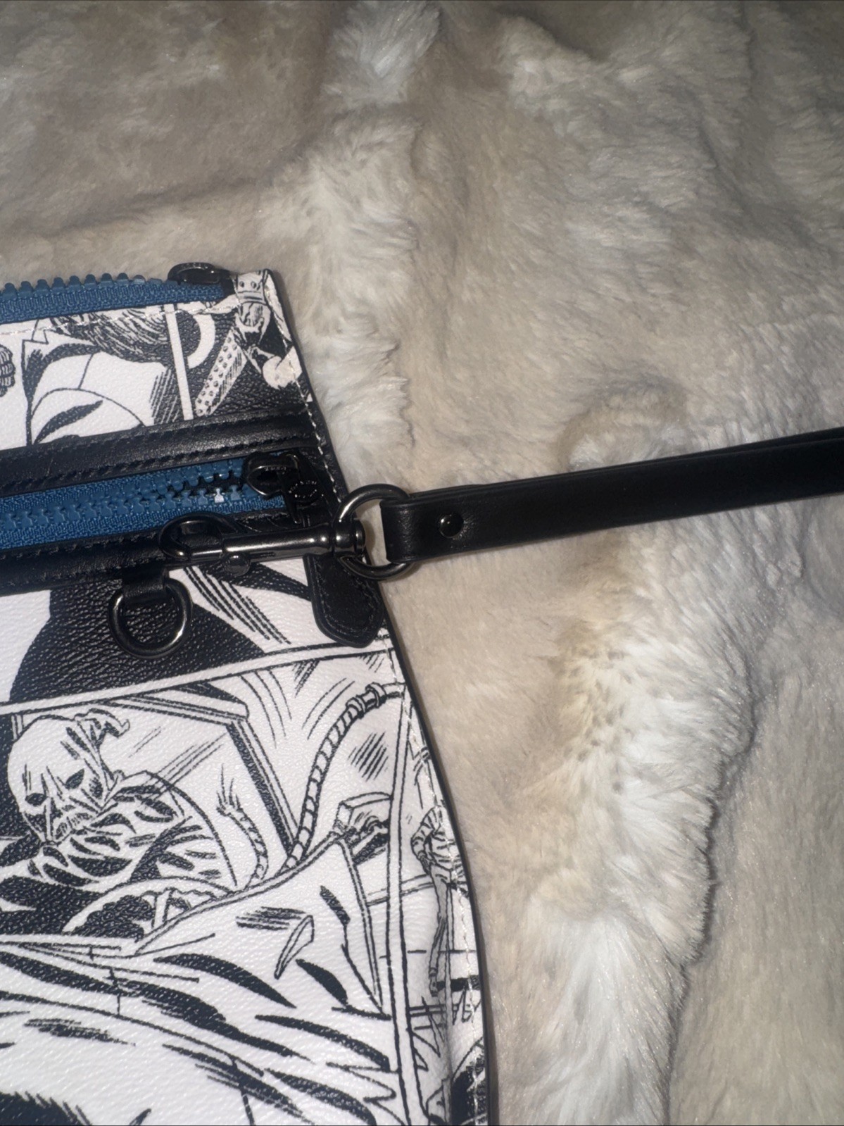NWT Coach Marvel Comic Book Print Wristlet with Spider Man 1828