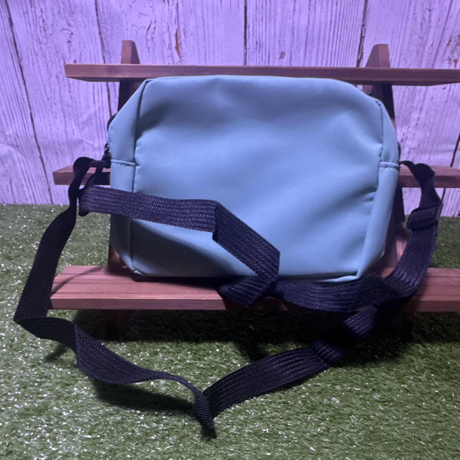 Blue Small Crossbody Bag Zip Closure Adjustable Strap Lined Front Zipper Pocket