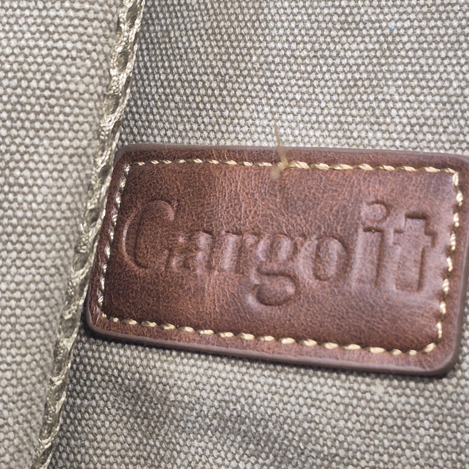 Cargo It Large Beige Khaki Washed Canvas Backpack with pockets Leather straps