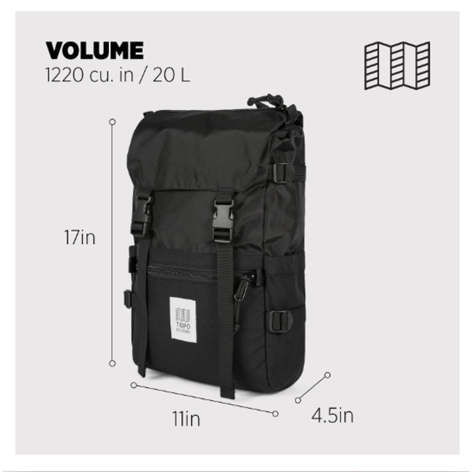 Topo Designs Rover Pack Classic – Daily Daypack for Commutes, Day Trips, Hikes,