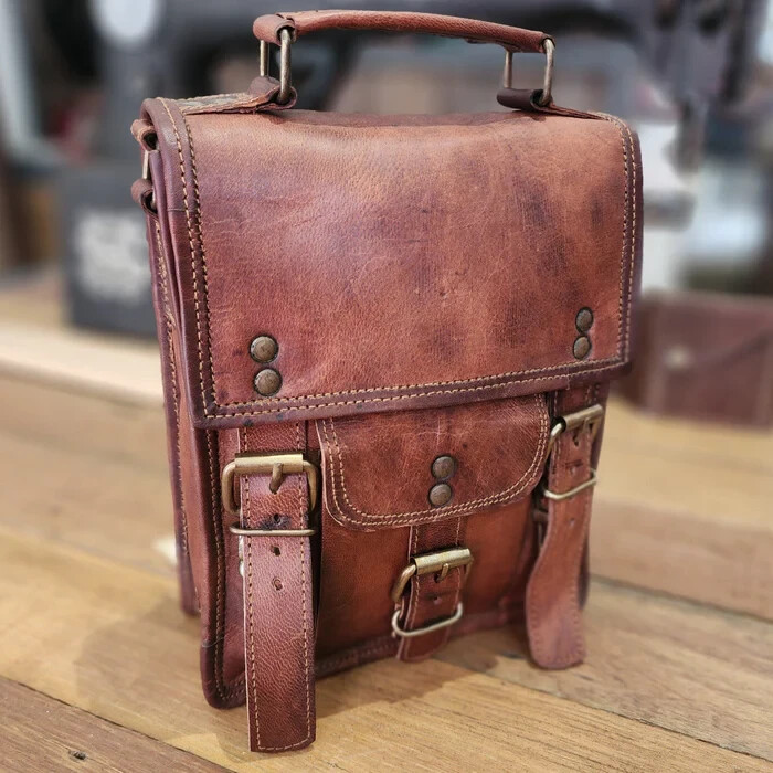 21″ Briefcase Bag Leather Messenger Laptop Shoulder Men’s Satchel Genuine New