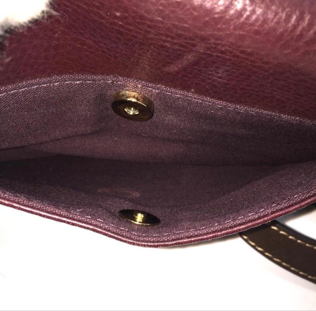 Paul Smith Brown Leather Messenger Bag Gold Logo Striped Trim Flap Unisex