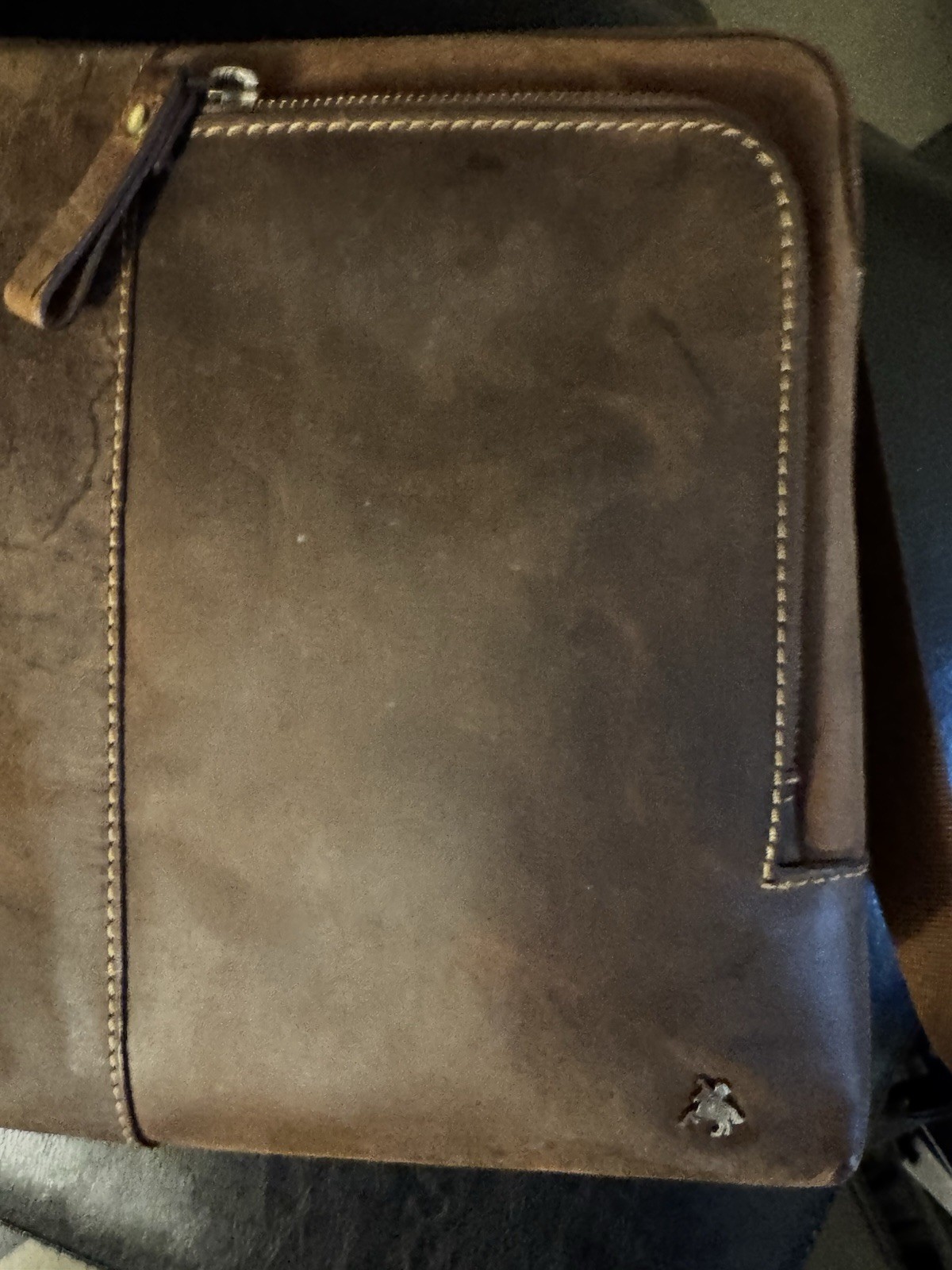 Longhorn Brown Crossbody Messenger Bag Zip Closure, Adjustable Strap